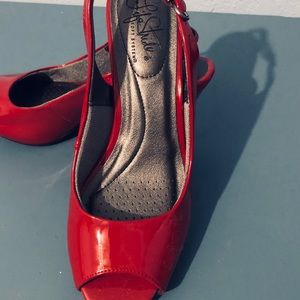 LifeStride Red Open-toe Heel NEW! 7.5